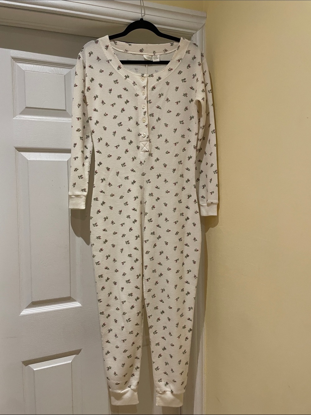 Victoria's Secret Soft Thermal Henley Onesie Floral Cottagecore Prairies S